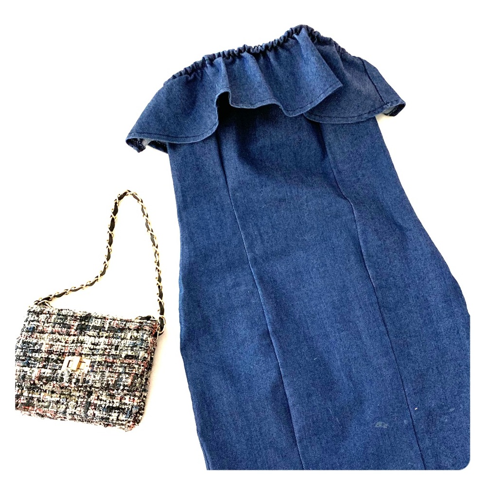 Denim Strapless Dress